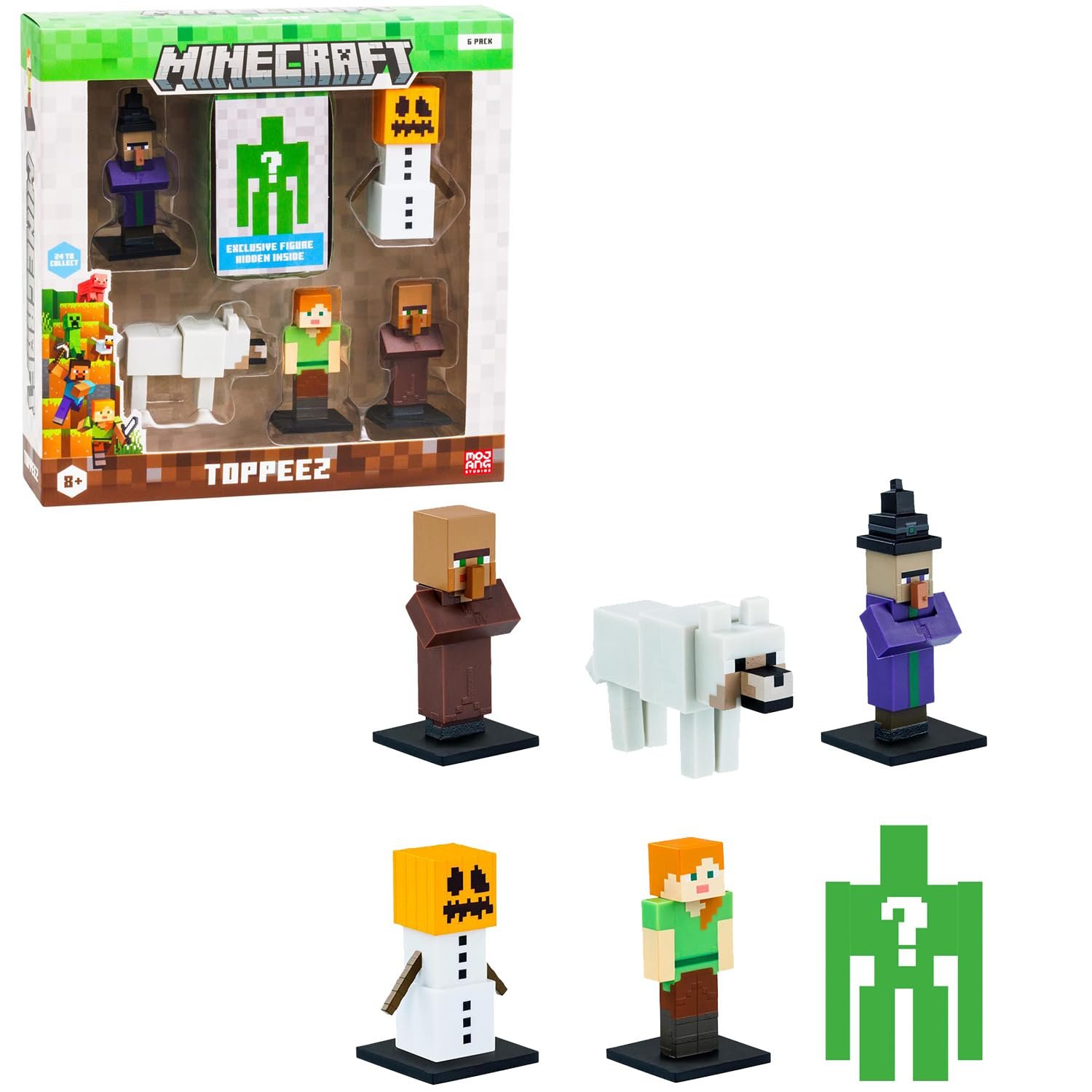 Фигурки Bandai Minecraft, набор из 6 коллекционных фигурок, коробка из 6 маленьких фигурок, включая 1 секретную, фото №1