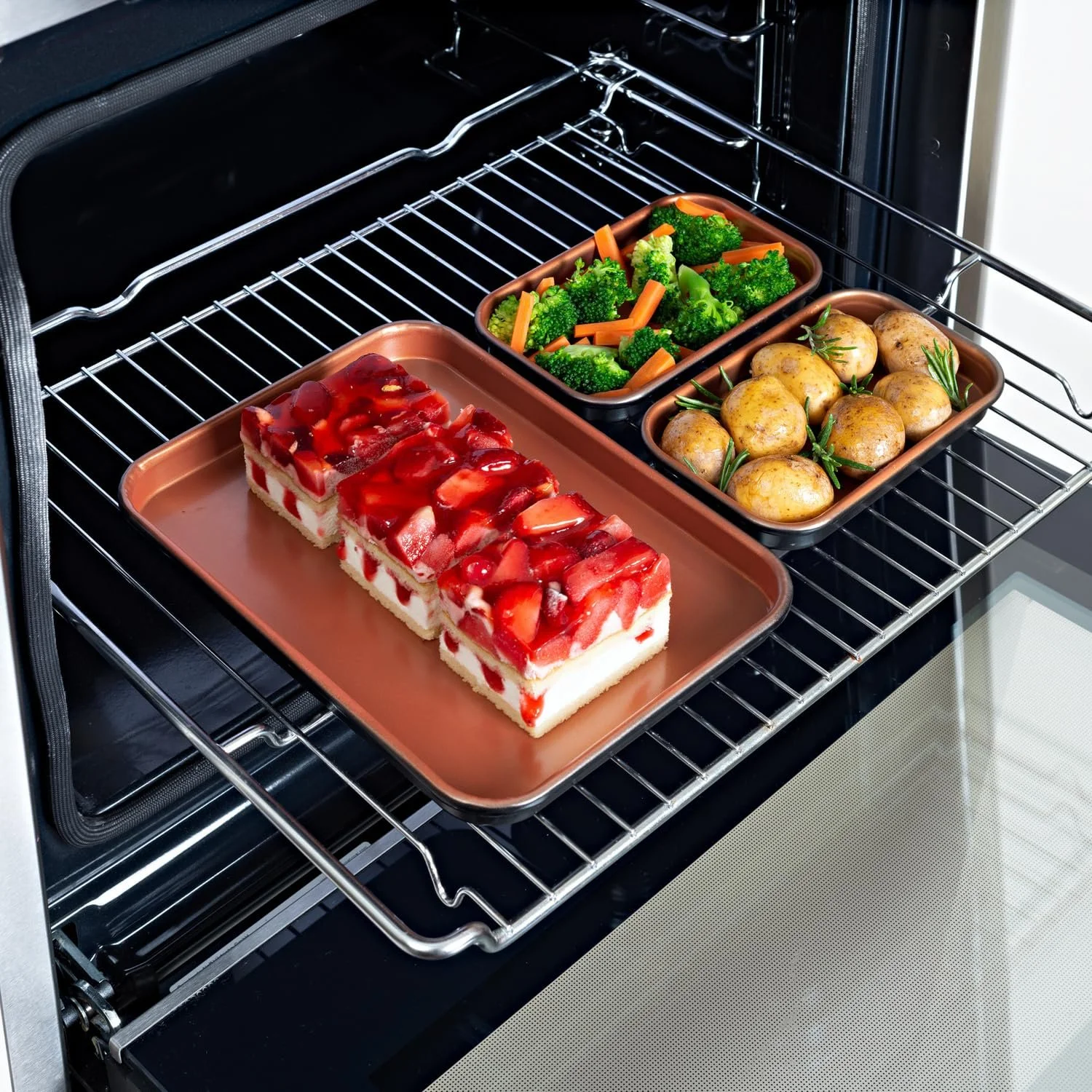 Набор форм для запекания 3 PAGEN Мини 3 шт. Углеродистая сталь 24x18 см и 16x10 см, фото №8