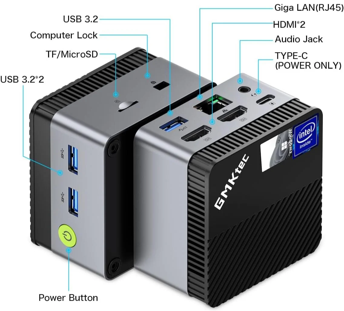 Міні ПК GMKtec G5 / Intel N97 / RAM 12GB / SSD 512GB / 2 x HDMI / LAN / Wi-Fi 5 / Bluetooth 4.2 / Windows 11 Pro / Чорний, фото №3 Міні ПК GMKtec G5 / Intel N97 / RAM 12GB / SSD 512GB / 2 x HDMI / LAN / Wi-Fi 5 / Bluetooth 4.2 / Windows 11 Pro / Чорний, фото №3