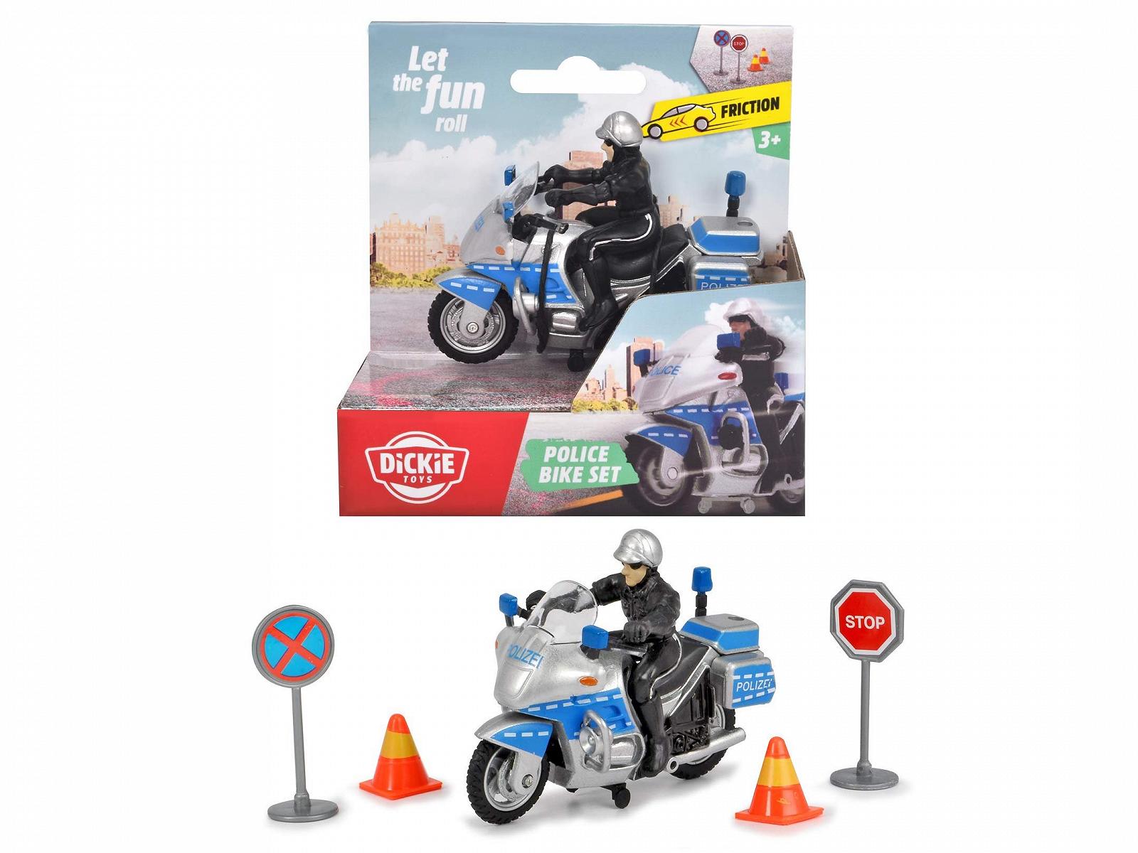 Мотоцикл Dickie Toys Полиция с фигуркой полицейского, полиция, включает 2 пилона и 2 дорожных знака, длина: 10 см, для детей от 3 лет, фото №7