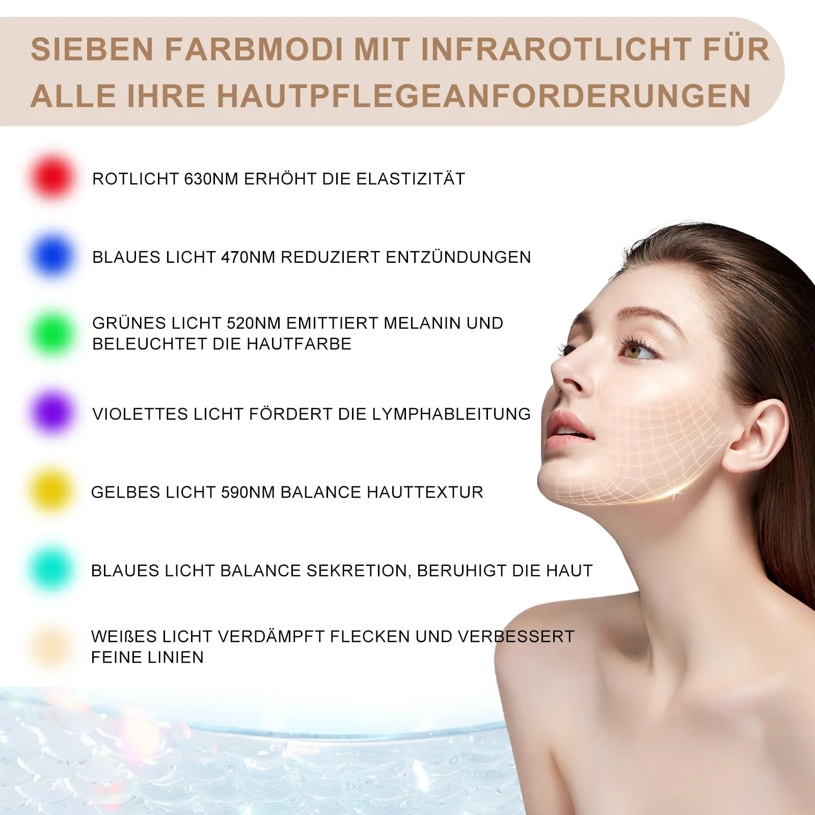 LED Маска для обличчя Red Light Therapy 7-кольорова LED маска бездротова портативна, фото №3 LED Маска для обличчя Red Light Therapy 7-кольорова LED маска бездротова портативна, фото №3