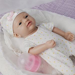 Кукла IVITA Reborn WG1587-25 см полностью силиконовая новорожденная с открытым ртом девочка synthetic.ua - Фото 1