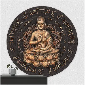 Наклейка на стіну Будда Кругла Діаметр 60 см Самоклеюча - Фото 1