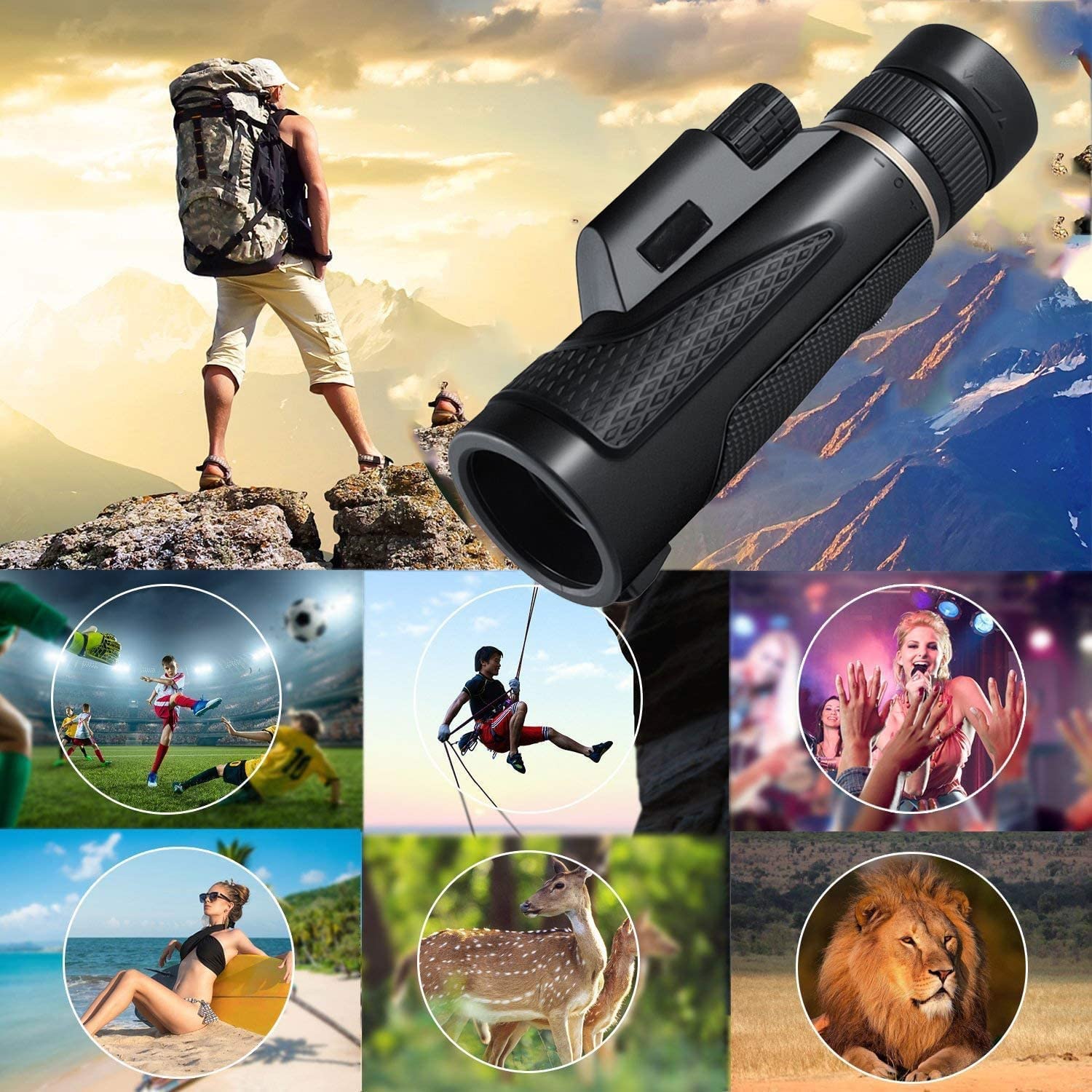 Монокуляр TELESKOP 10–30x42 з тримачем для телефону і штативом Компактний Легкий Водонепроникний, фото №2