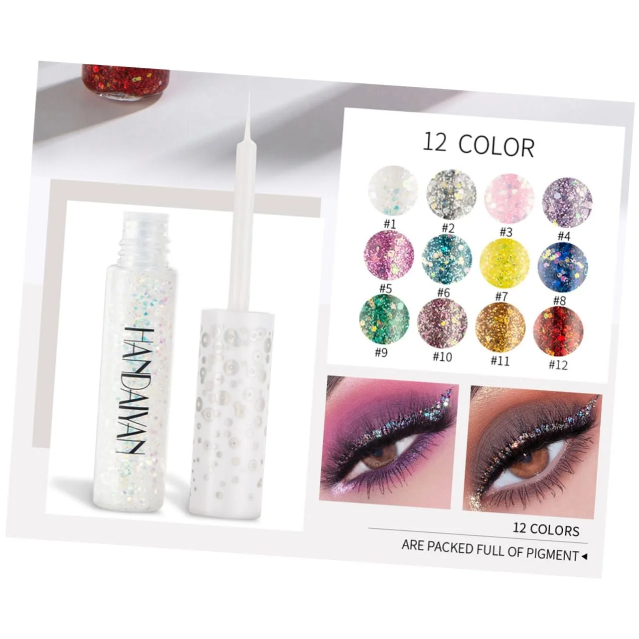 Подводка для глаз NOLITOY Набор из 12 жидких, фото №7