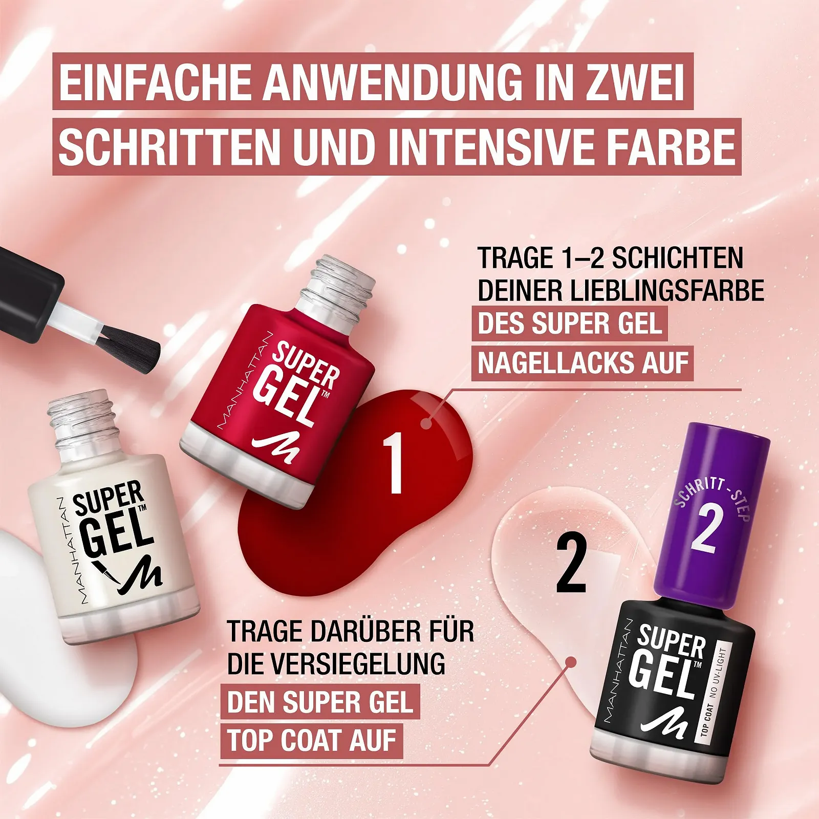 Гель-лак MANHATTAN Super Gel French Manicure 090 Porcelain, 12 мл, фото №4 Гель-лак MANHATTAN Super Gel French Manicure 090 Porcelain, 12 мл, фото №4