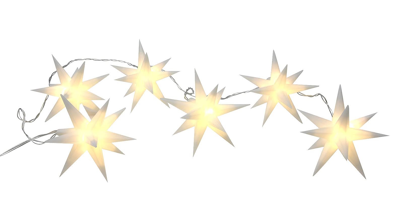 3D Гірлянда Spetebo Зірка, 6 LED, 150 см, з таймером, білий, фото №1