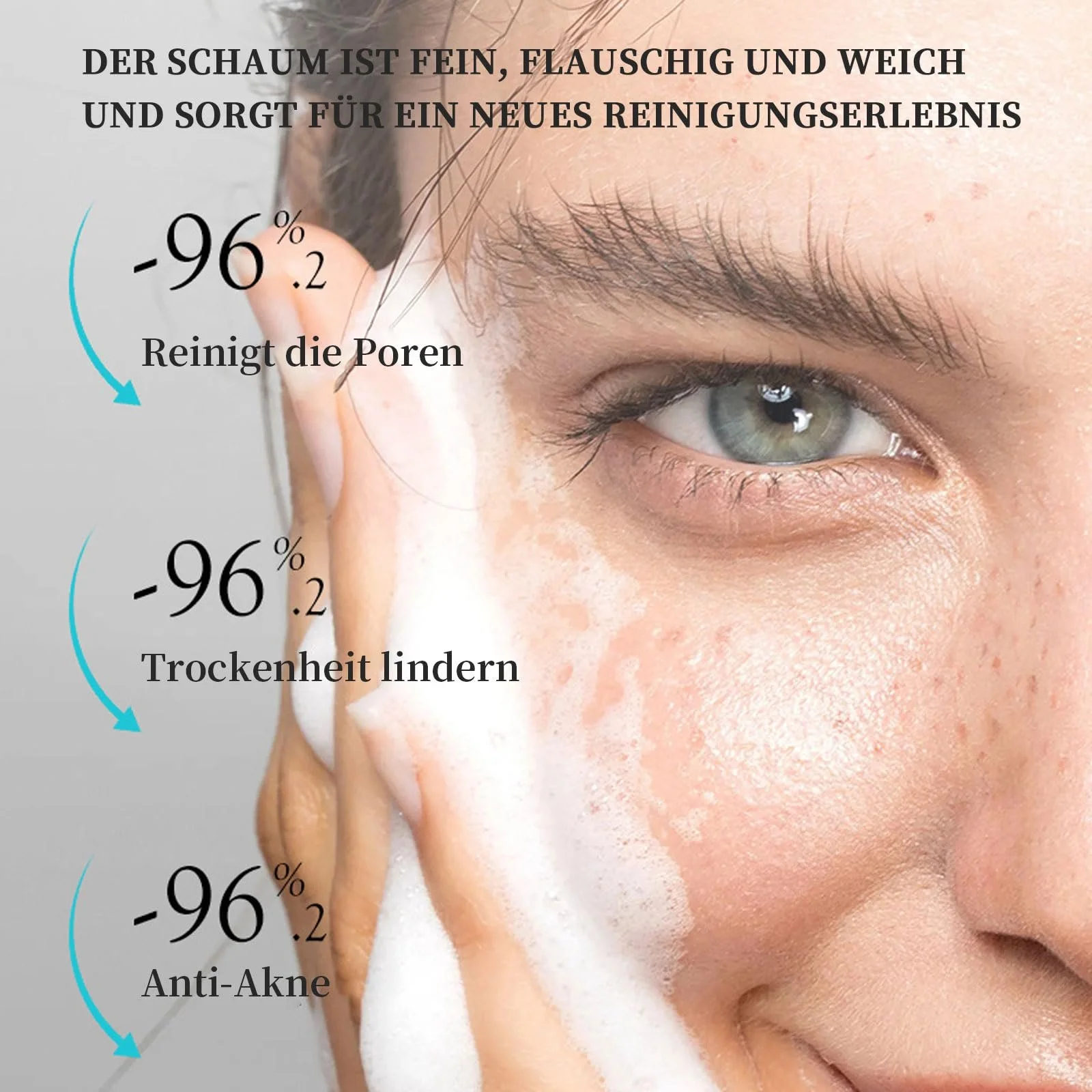 Очищающая пенка для лица Чайное дерево, пенка для умывания с чайным деревом, средство для умывания со щеточкой для лица, средство для удаления черных точек, средство для очищения пор, контроль жирности, успокаивающее, фото №4