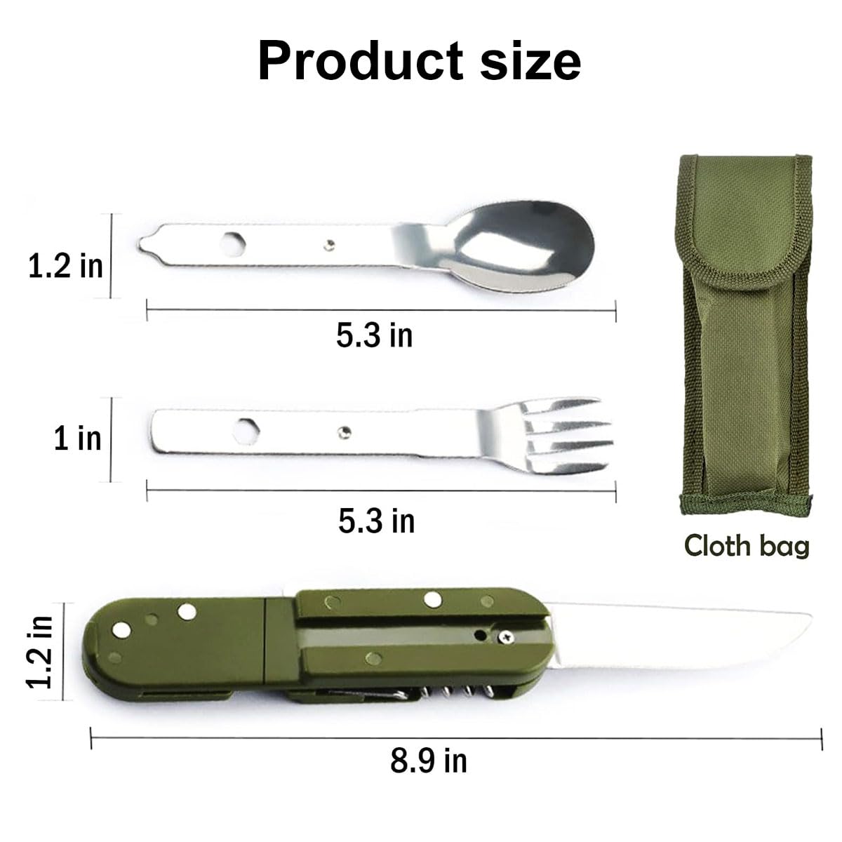 Столовые приборы Outdoor German Army нержавеющая сталь 5 в 1, фото №3