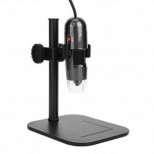 Цифровой микроскоп S04, 25x-600x USB-микроскоп с рычажным держателем, 8 LED-ламп, пластиковый корпус, DSP-Master - Фото 1