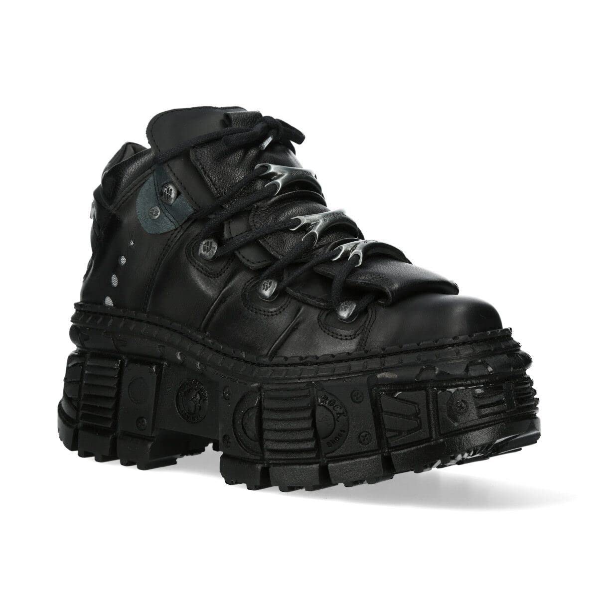Ботинки New Rock WALL106-S12 Metallic Черный Кожа Платформа, фото №3