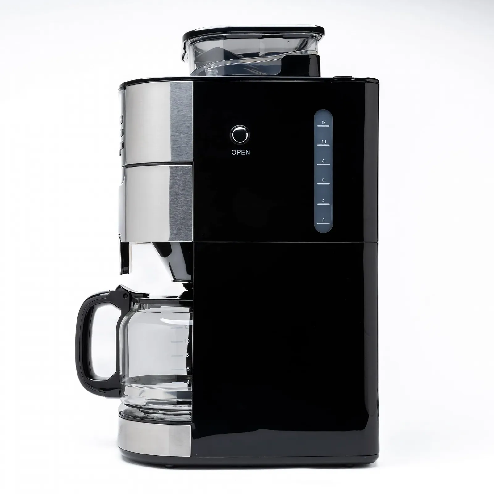 Кавомашина Tornado TCM-1025A-GS з конічною кавомолкою 1.5 L 12 чашок Нержавіюча сталь, фото №3