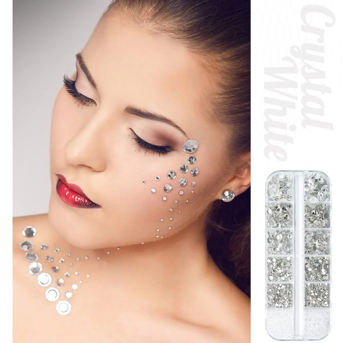 Стрази для нігтів Кристал Білий Блиск, 6 розмірів (1,6-6 мм) для SS30 K9, фото №6