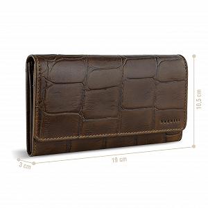 Кошелек Bugatti Nevio Женский Длинный С RFID защитой Croc Look, Cognac, большой synthetic.ua - Фото 1