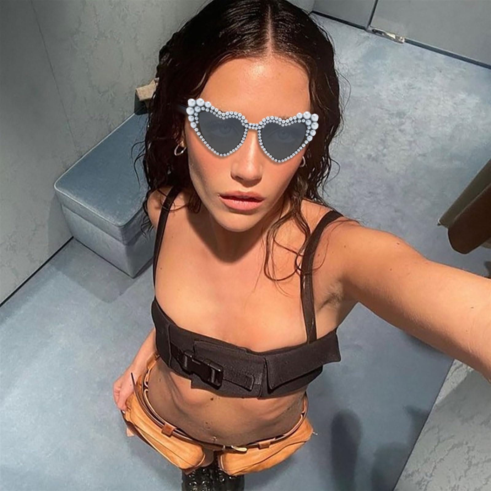 Сонцезахисні окуляри Серце Перламутрові 2 шт, фото №7