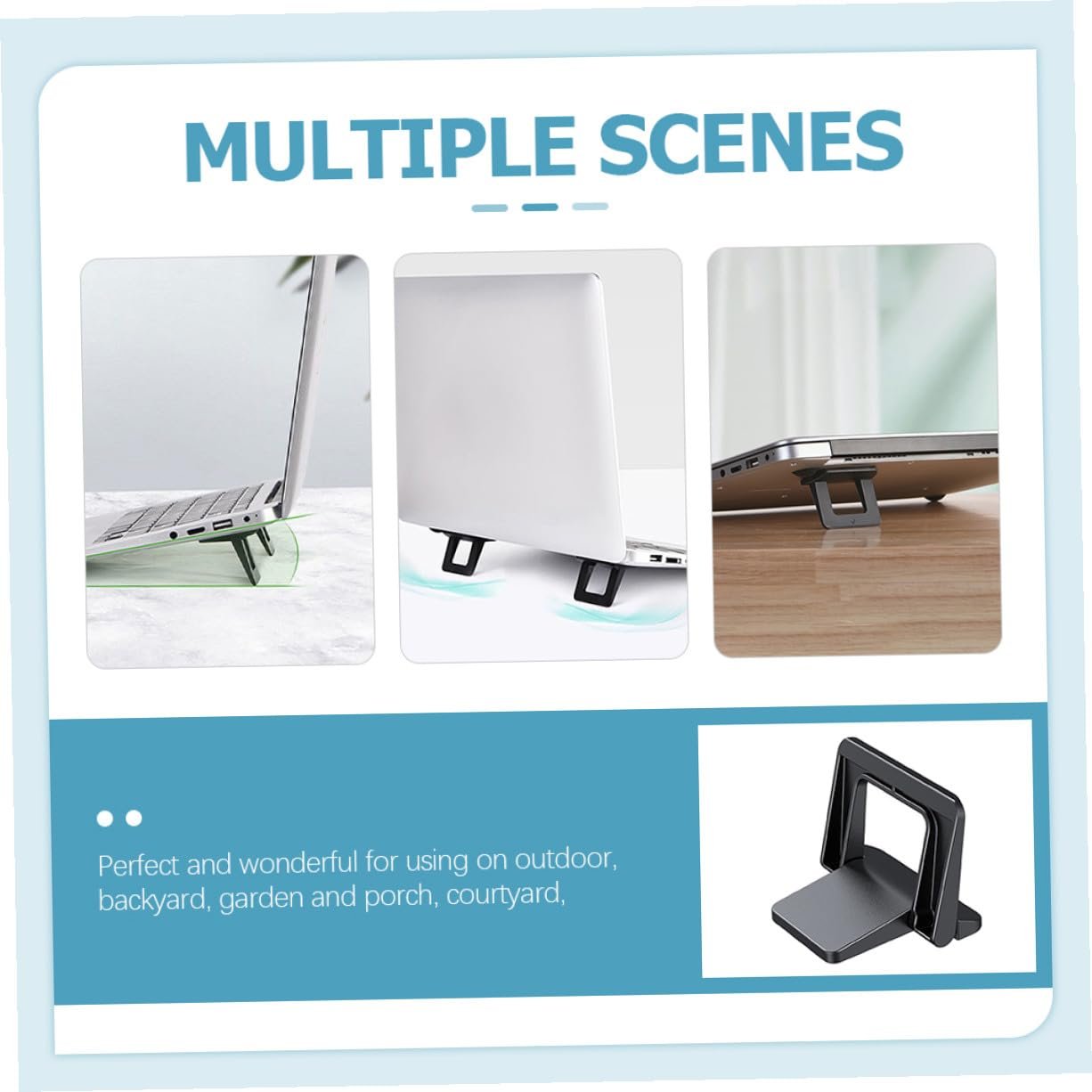 Подставка для ноутбука складная из прочного PC материала, эргономичная подставка для ноутбука с улучшенной циркуляцией воздуха, складывается для офиса и дома, снимает нагрузку с шеи и плеч, фото №8