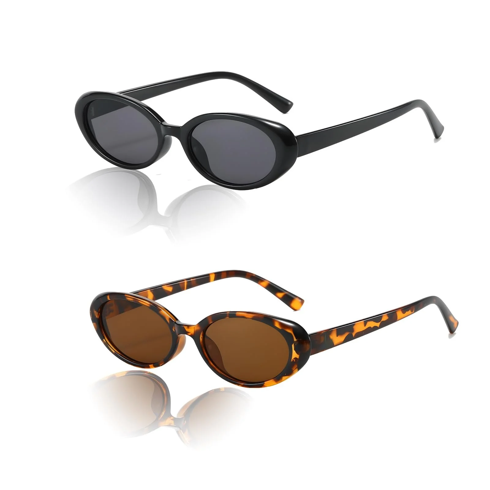 Солнцезащитные очки Женские Ретро Овальные 90-х UV400, 2 шт, фото №1