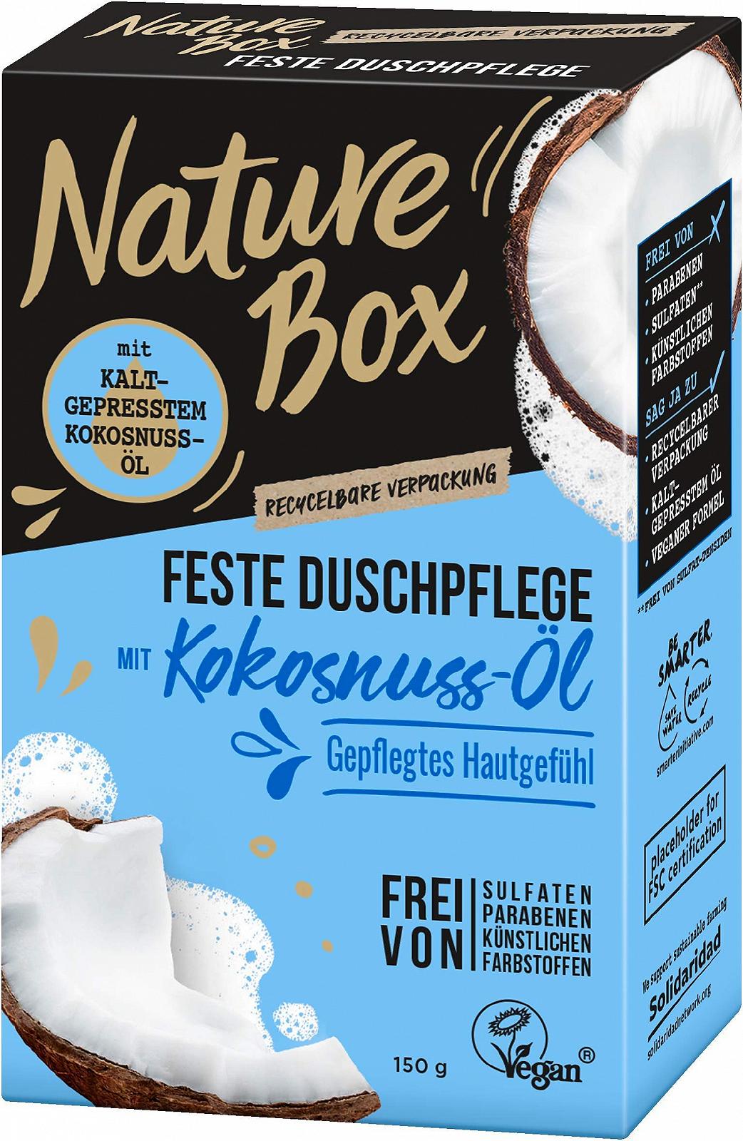 Твердый гель для душа Nature Box с кокосовым маслом 150 г, фото №1 Твердый гель для душа Nature Box с кокосовым маслом 150 г, фото №1