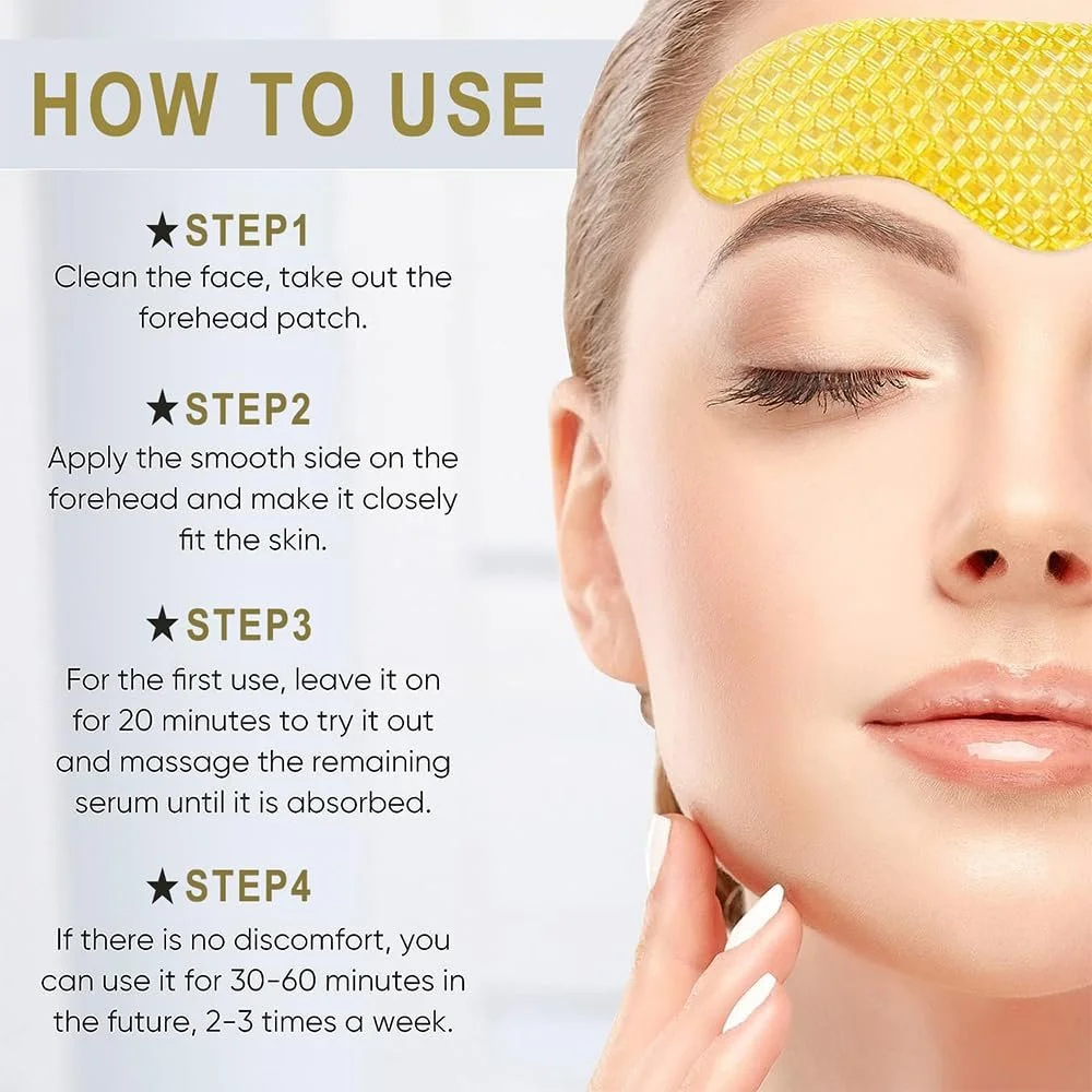 Патчі гідрогелеві для обличчя 24K Gold - Collagen для чола проти зморшок, зволожуючі, 10 штук, фото №6