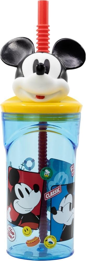 Дитяча кружка з соломинкою та 3D фігуркою Disney Mickey Mouse, 360 мл, фото №4