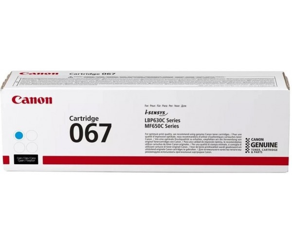 Canon Картридж 067H MF651Cw/MF655Cdw/MF657Cdw/LBP631Cw/LBP633Cdw Cyan 2350 стор, фото №1