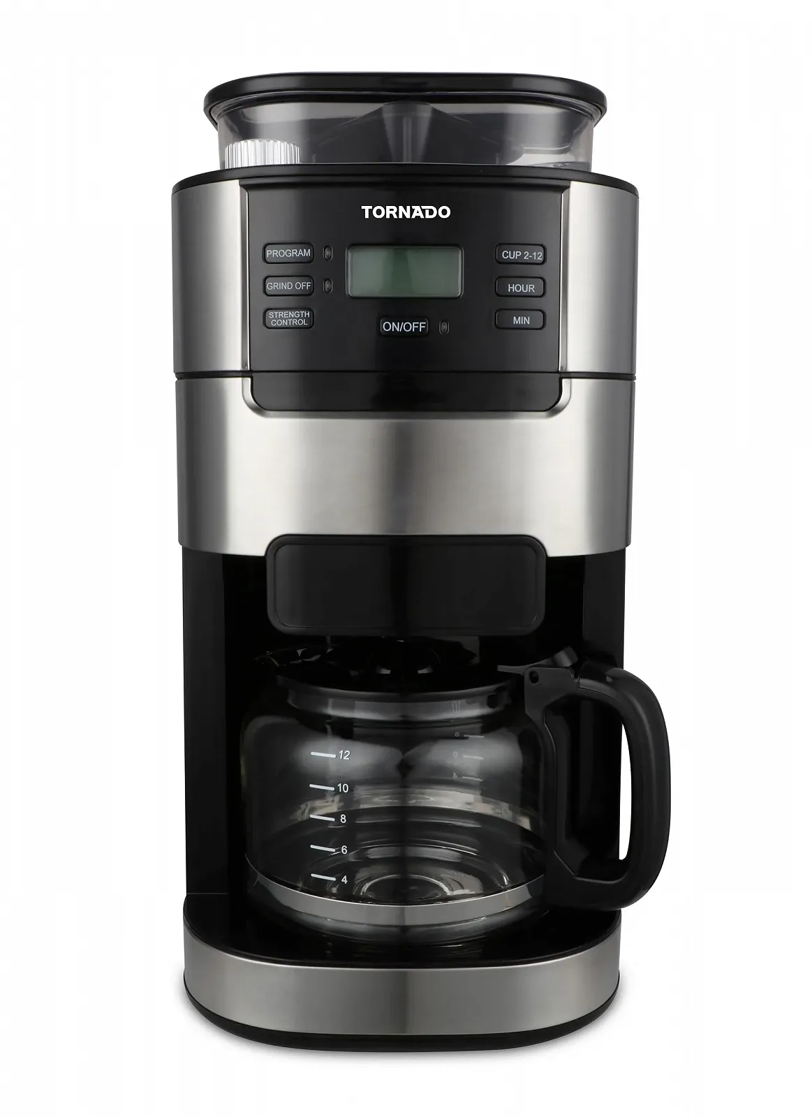 Кавомашина Tornado TCM-1025A-GS з конічною кавомолкою 1.5 L 12 чашок Нержавіюча сталь, фото №1