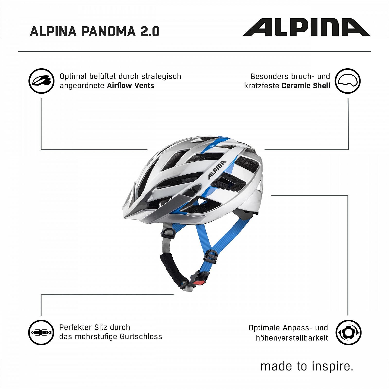 Шлем ALPINA Panoma Велосипедный С отражателями, оптимальной вентиляцией, сеткой от насекомых и возможностью установки светодиодов для взрослых, фото №6