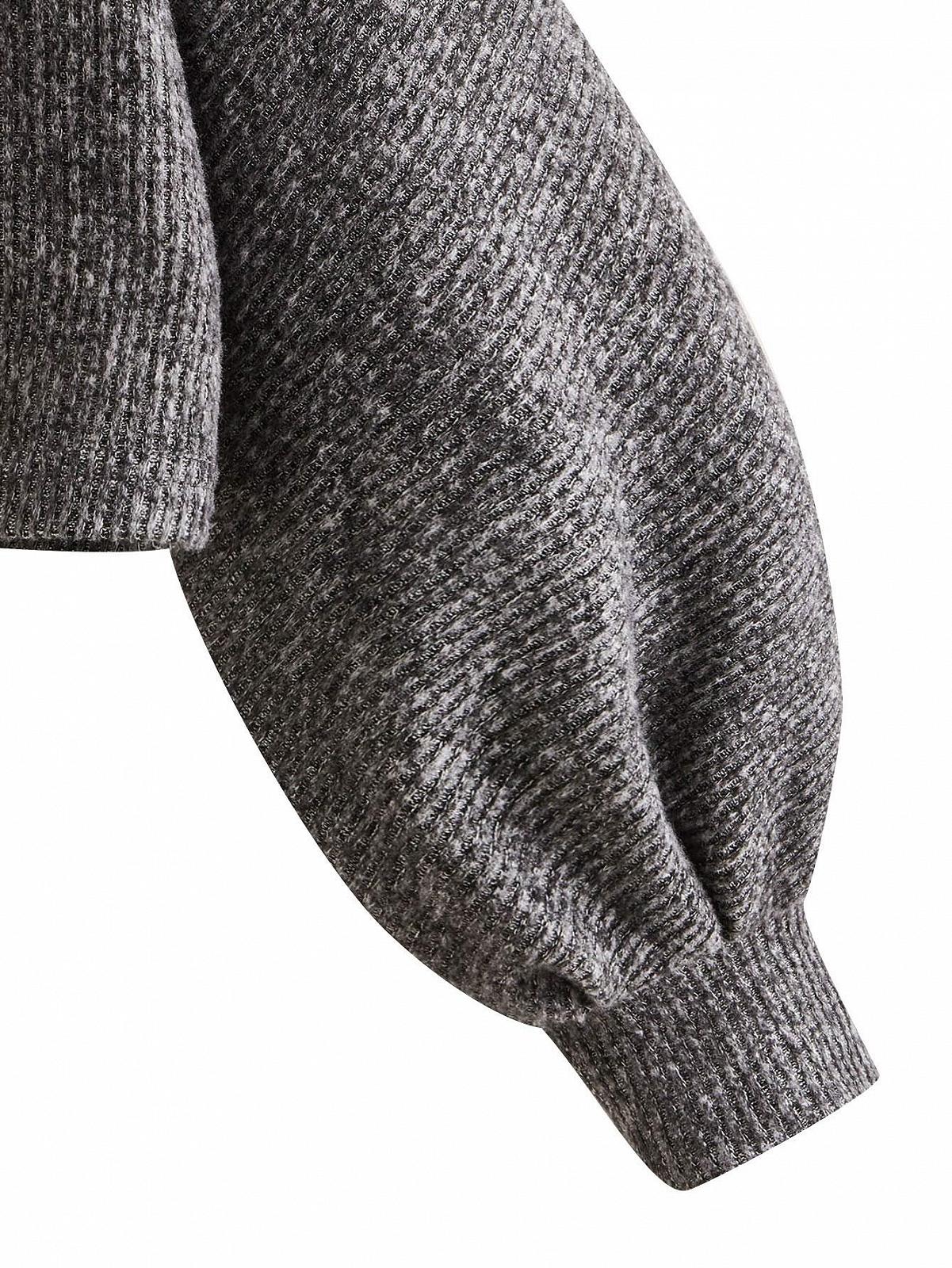 Футболка SweatyRocks Женская Повседневная В рубчик, вязаная, с рукавом реглан, длинным рукавом, укороченный топ, фото №4 Футболка SweatyRocks Женская Повседневная В рубчик, вязаная, с рукавом реглан, длинным рукавом, укороченный топ, фото №4