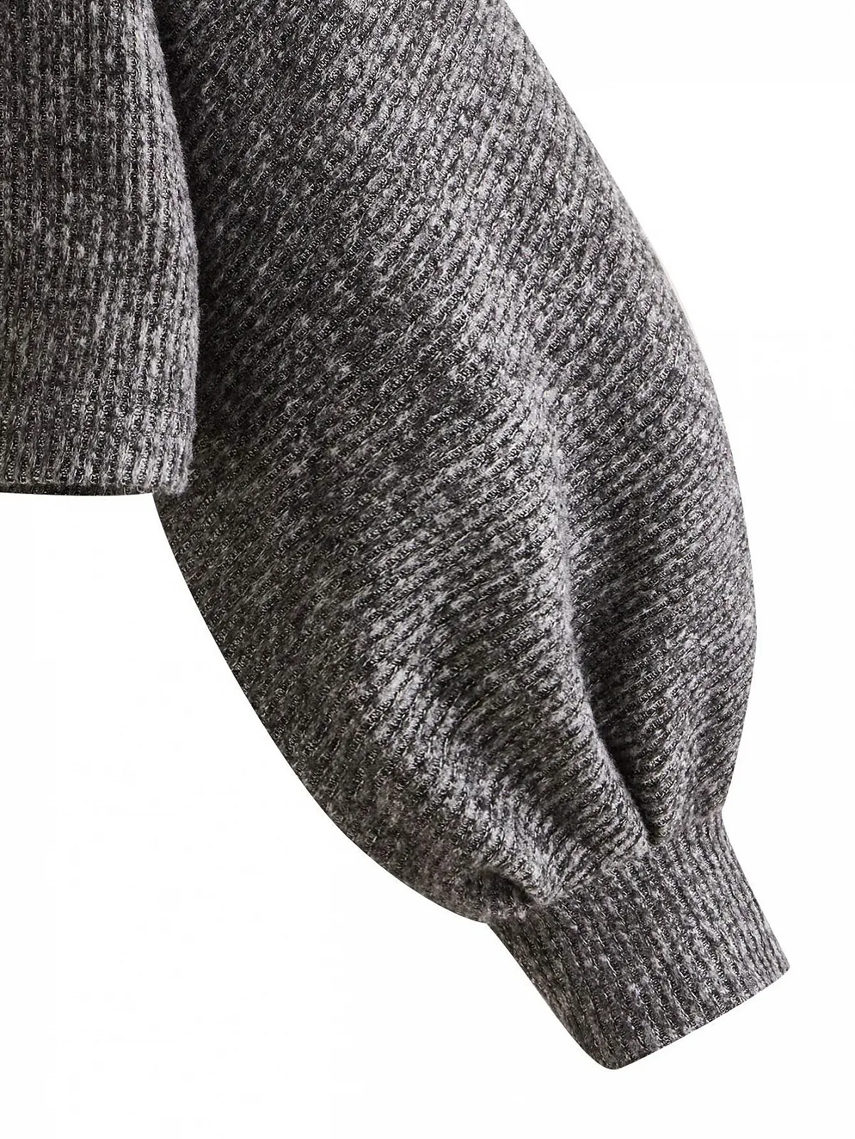 Футболка SweatyRocks Женская Повседневная В рубчик, вязаная, с рукавом реглан, длинным рукавом, укороченный топ, фото №4