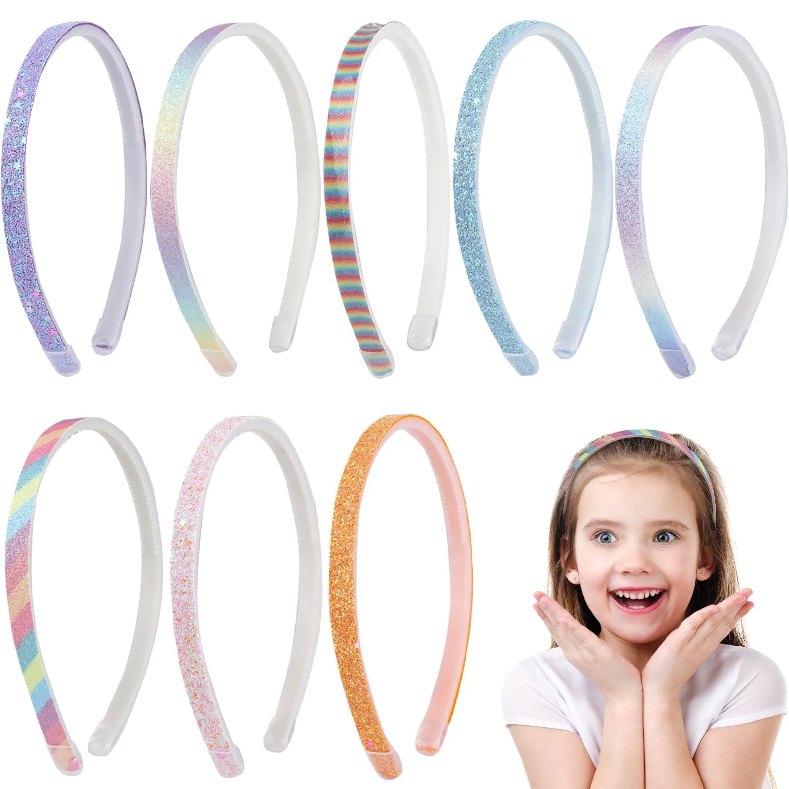 Набор блестящих обручей 8 шт., фото №1