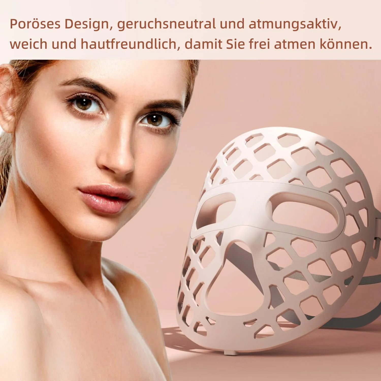 LED Маска для лица Трехцветная, красный свет, для красоты лица, антивозрастная, омолаживающая, подтягивающая, фото №5