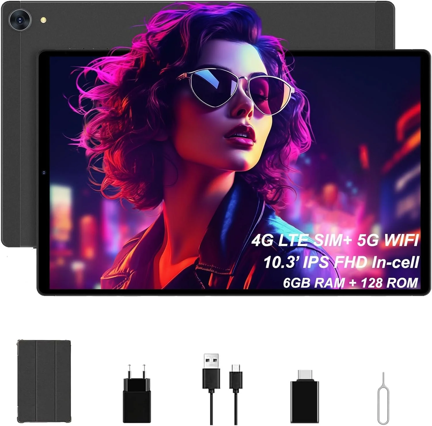 Планшет 10.3" Full HD Yumkem T26 6+9/128Gb 4G 8 ядер 2-SIM Android 12 6000 mAh Чорний, фото №1