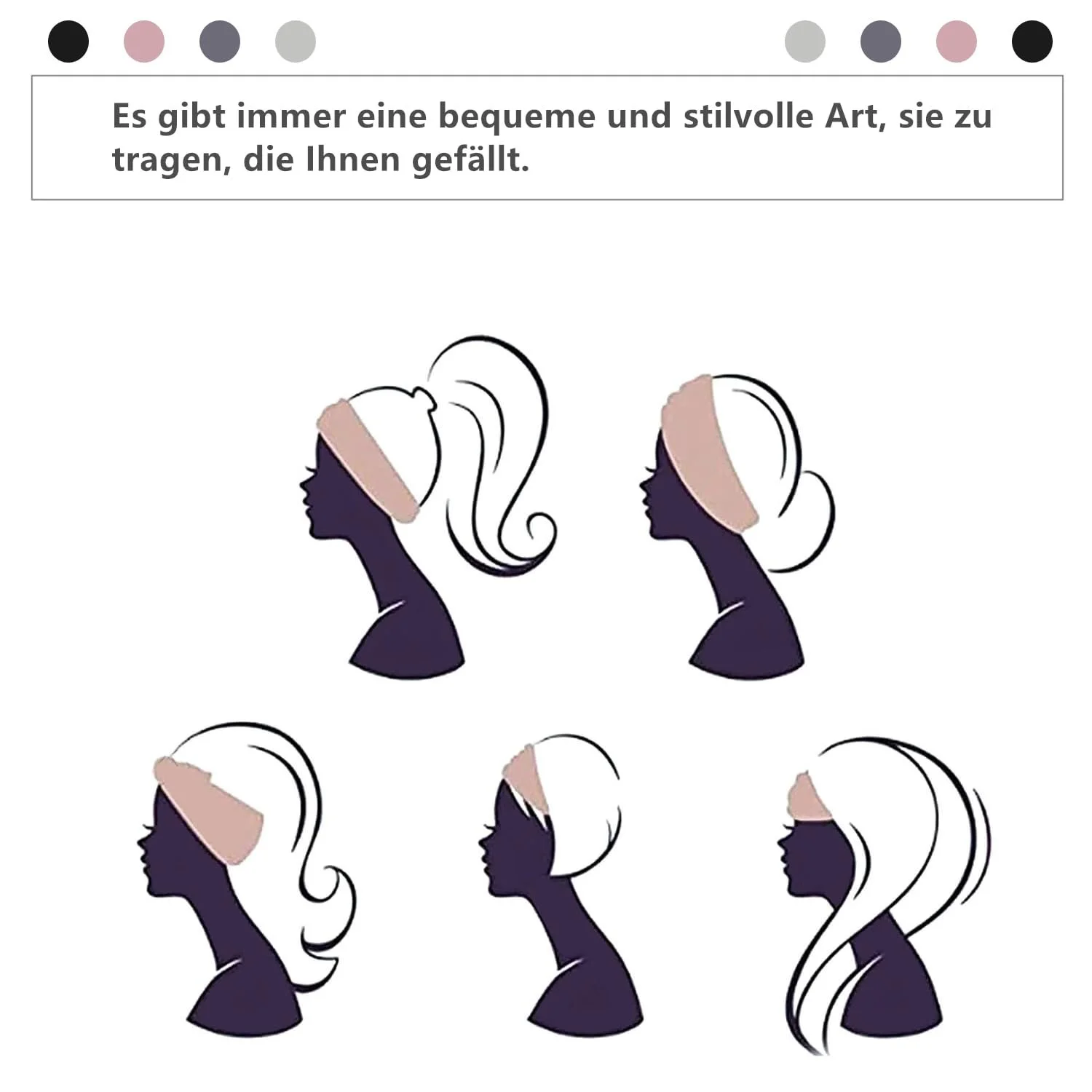 Еластичні пов'язки на голову літні, набір 4 шт. Style-a, фото №5