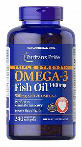 Омега-3 Puritan's Pride Omega 3 Triple Strength 1400 mg 240 Softgels