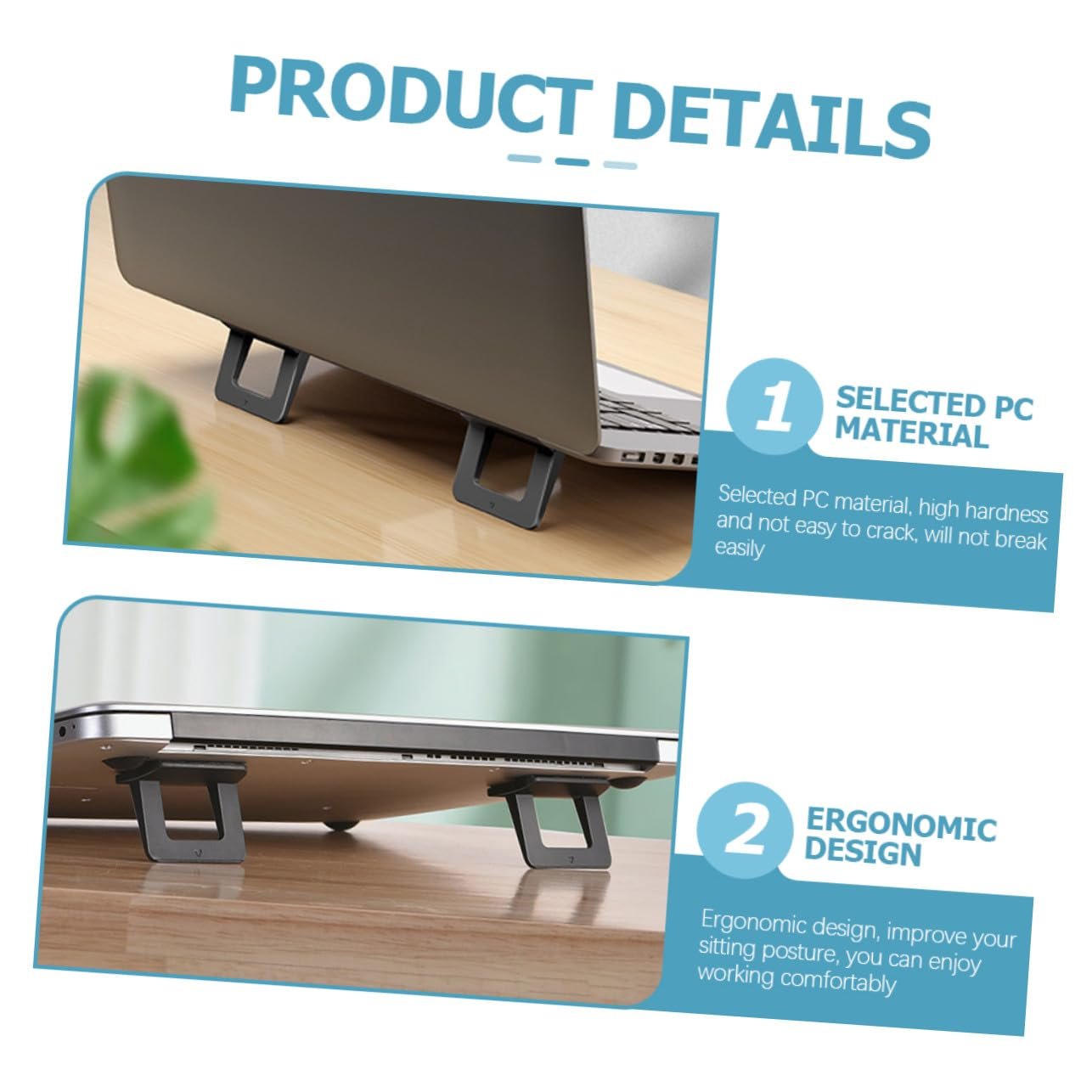 Подставка для ноутбука VANZACK 2 шт. AUSPC Материал. Эргономичная подставка для ноутбука. Складная с воздушным потоком. Регулируемая по высоте подставка для ноутбука для офиса и путешествий, фото №9 Подставка для ноутбука VANZACK 2 шт. AUSPC Материал. Эргономичная подставка для ноутбука. Складная с воздушным потоком. Регулируемая по высоте подставка для ноутбука для офиса и путешествий, фото №9