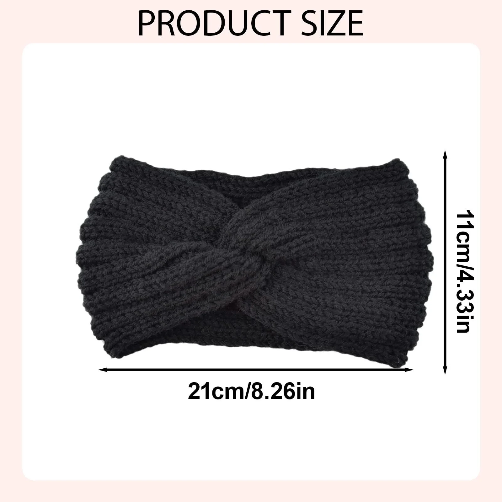 В'язана зимова пов'язка на голову для жінок, фото №2