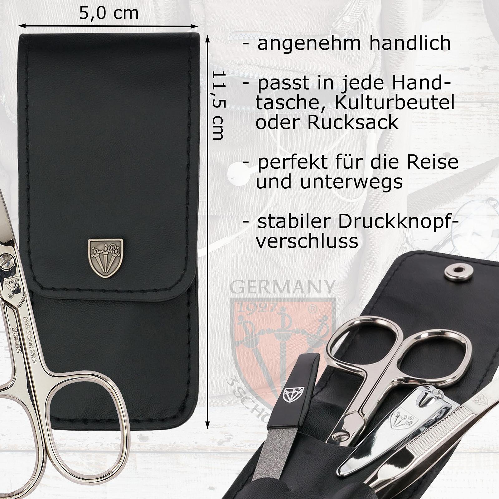 Набір для манікюру та педикюру DREI SCHWERTER Capri 4 предмети, штучна шкіра, чорний, фото №4 Набір для манікюру та педикюру DREI SCHWERTER Capri 4 предмети, штучна шкіра, чорний, фото №4