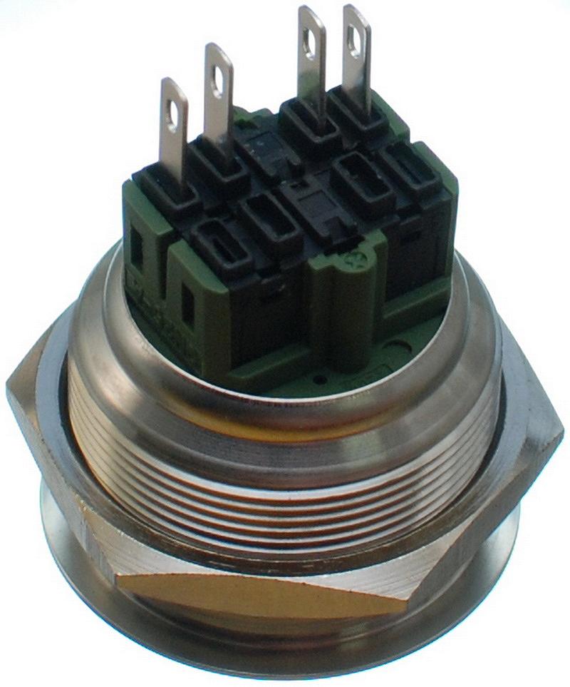 Кнопка антивандальна VJ Parts d32mm стрижка 28mm h34mm 4 контакту, фото №2