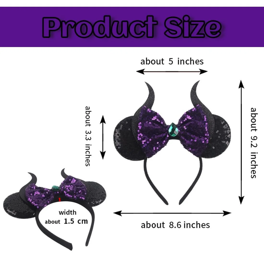 Обруч для волосся Вушка на Хелловін, фото №2 Обруч для волосся Вушка на Хелловін, фото №2