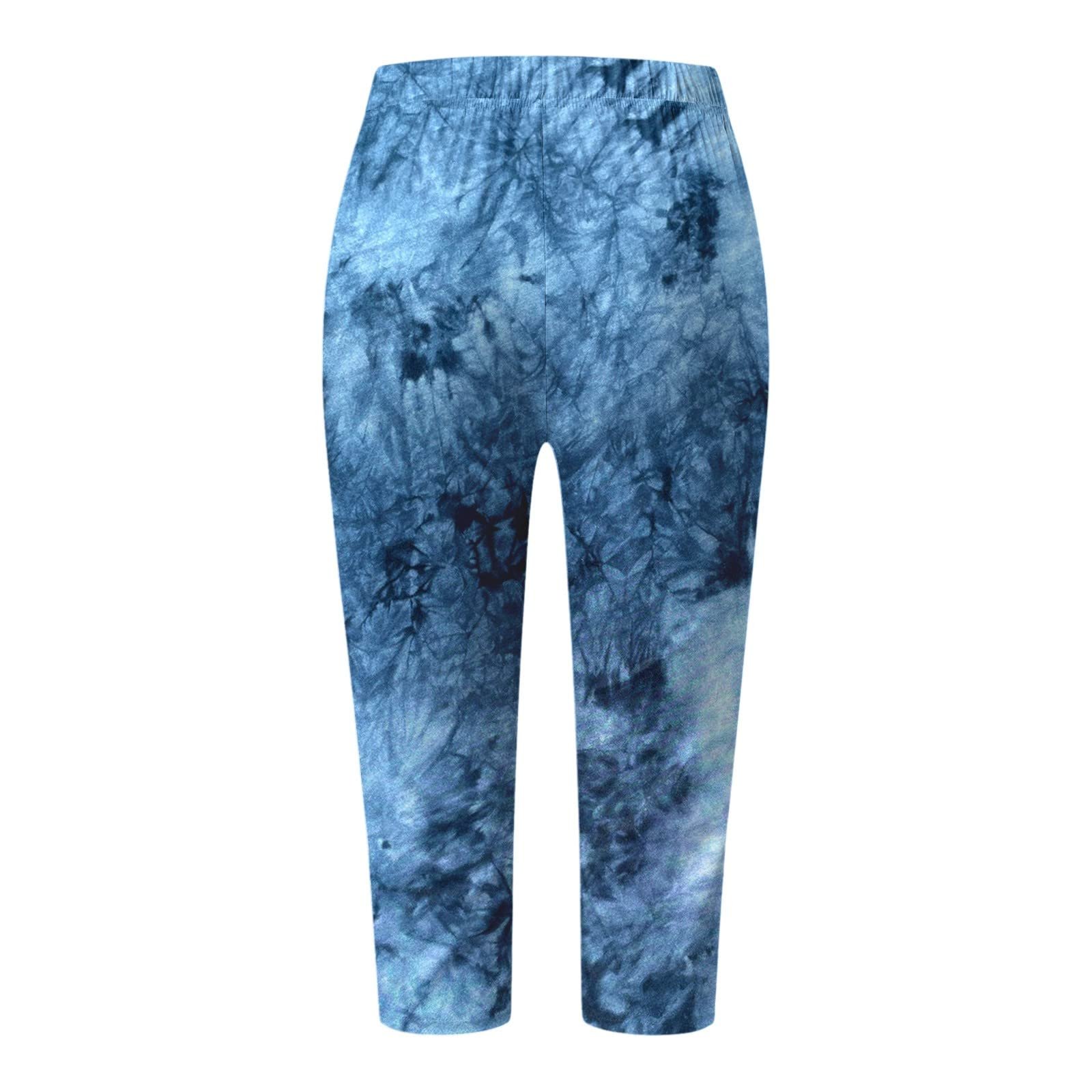 Легинсы Briskorry 3/4 Летние женские с цветочным узором Capri Basic Тонкие эластичные Повседневные короткие, фото №5