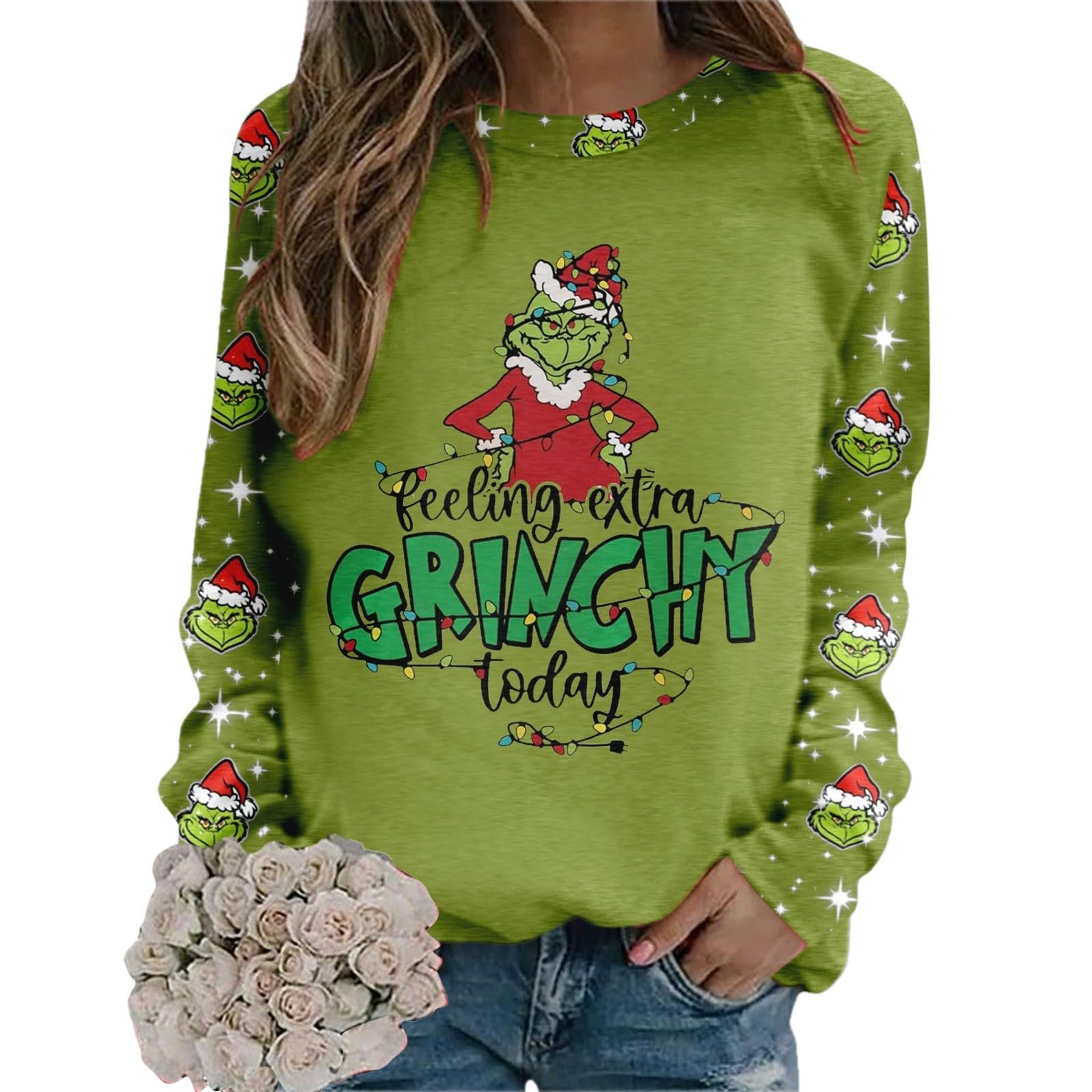 Рождественский джемпер BHXUTK Женская кофта Рождественская уродливая рождественская футболка для женщин Круглый вырез Длинный рукав Футболки Повседневная смешная снежинка с принтом Свободные свитшоты, фото №3 Рождественский джемпер BHXUTK Женская кофта Рождественская уродливая рождественская футболка для женщин Круглый вырез Длинный рукав Футболки Повседневная смешная снежинка с принтом Свободные свитшоты, фото №3