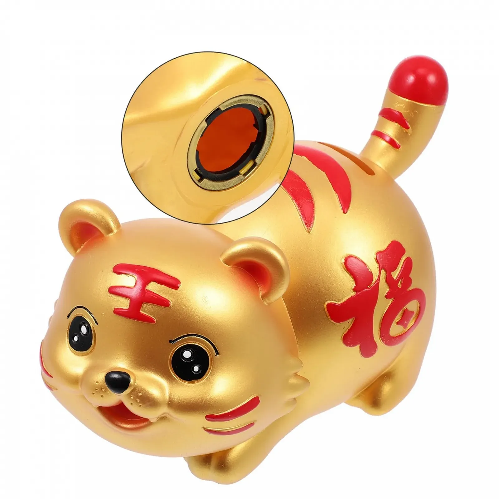 Копилка VICASKY Тигр Небьющаяся Золотистая для детской комнаты, фото №8