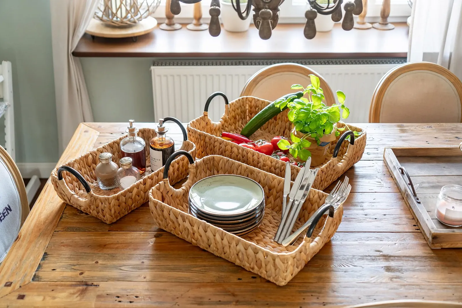 Піднос Decorasian Плетений з водяного гіацинту Прямокутний з ручками, фото №5