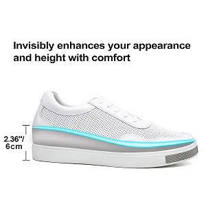 Кроссовки CHAMARIPA с лифтом для мужчин, дышащая сетка, кожаные, увеличение роста - на 6 см, H71C26K175D synthetic.ua - Фото 1