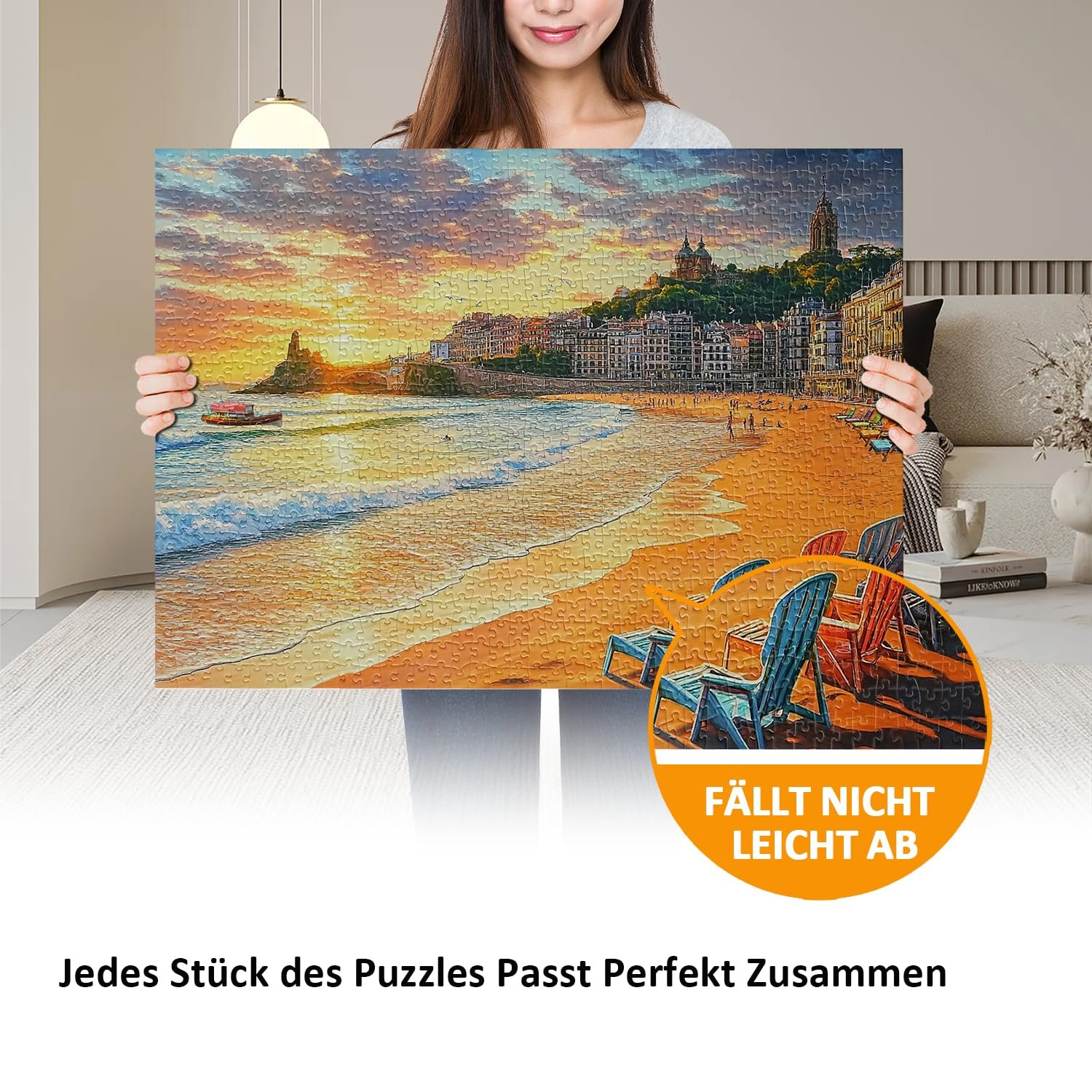 Пазл Yunlus Спокійний захід сонця, Пляж 1000 деталей 70 х 50 см (28 х 20 дюймів), фото №2