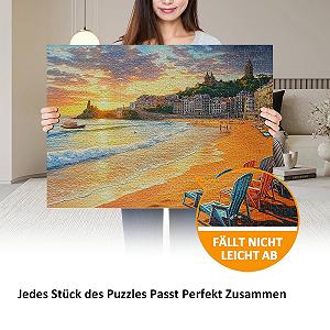 Пазл Yunlus Спокійний захід сонця, Пляж 1000 деталей 70 х 50 см (28 х 20 дюймів) synthetic.ua - Фото 1