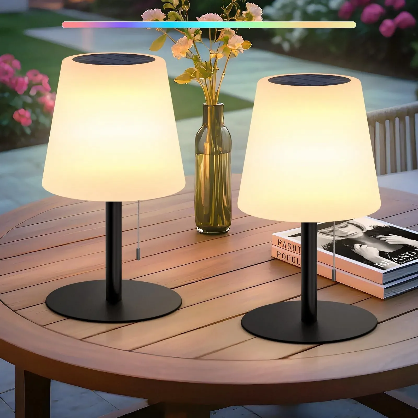 Солнечная настольная лампа MALUX Набор 2 шт., черная, фото №1