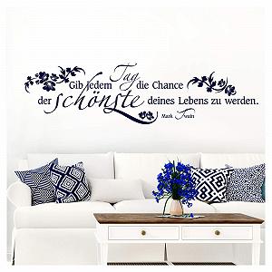 Наклейка на стіну Grandora W5576 Напис "Gib jedem Tag die Chance" 180 x 47 см Коричнева - Фото 1