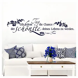 Наклейка на стену Grandora W5576 Надпись "Gib jedem Tag die Chance" 180 x 47 см Коричневая - Фото 1