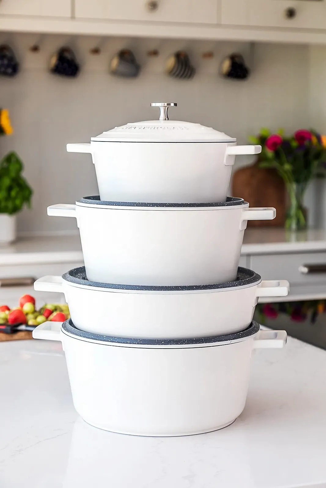 Каструля-сотейник MasterClass Литий алюміній 28 см 4 л Кремова Подарункова упаковка, фото №12